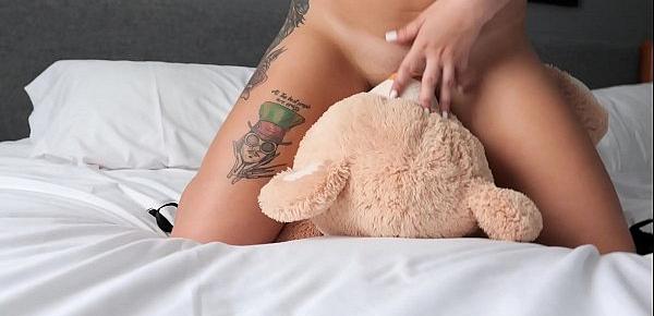  Spanish girl Gabriella erotic sex dance with teddy bear